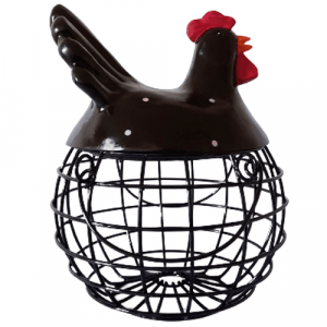 Rooster Egg Basket Showpiece For Home Decor