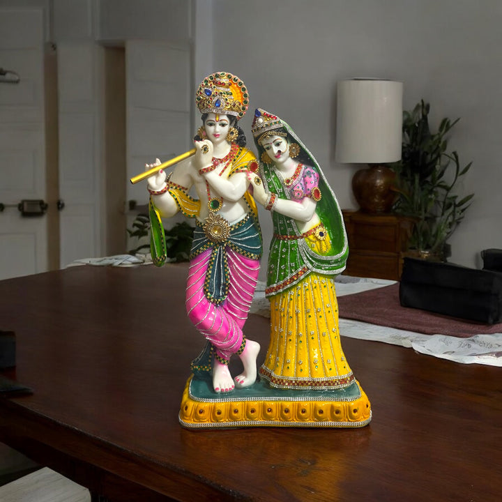 Elegant Handcrafted Radha Krishna Decorative Idol Height 60 cm