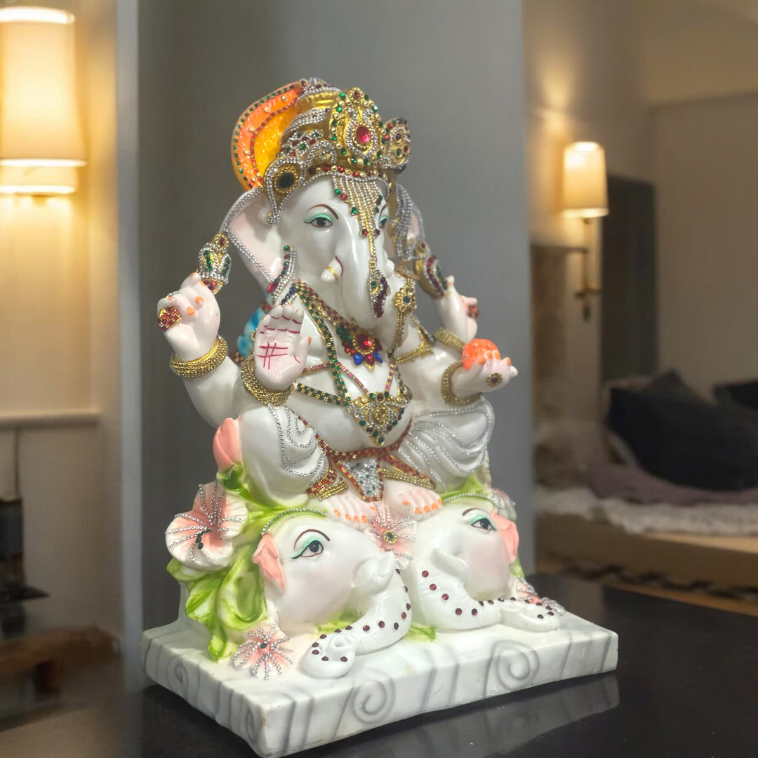 Ganesha Marble Look Statue Ganpati Idol Vighanharta Murti H- 56 cm