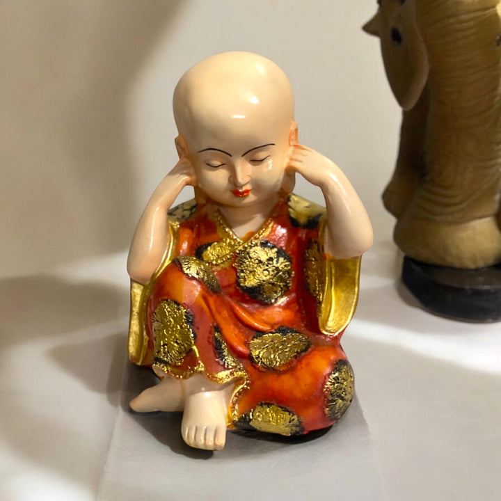 Baby Buddha Monk Figurine Set of 3 H- 17 cm