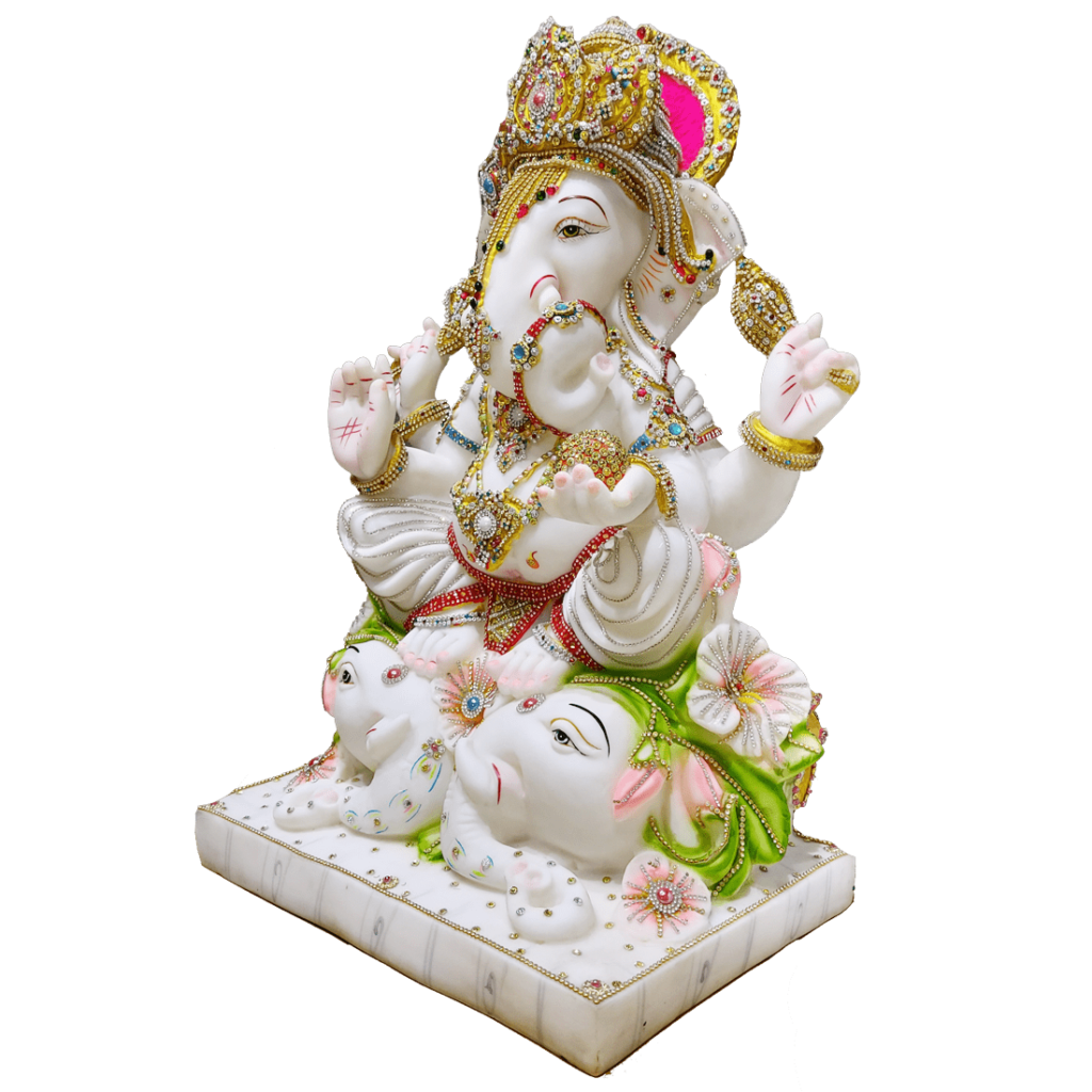 2 ft Ganesh Marble Statue Ganpati Stylish Murti