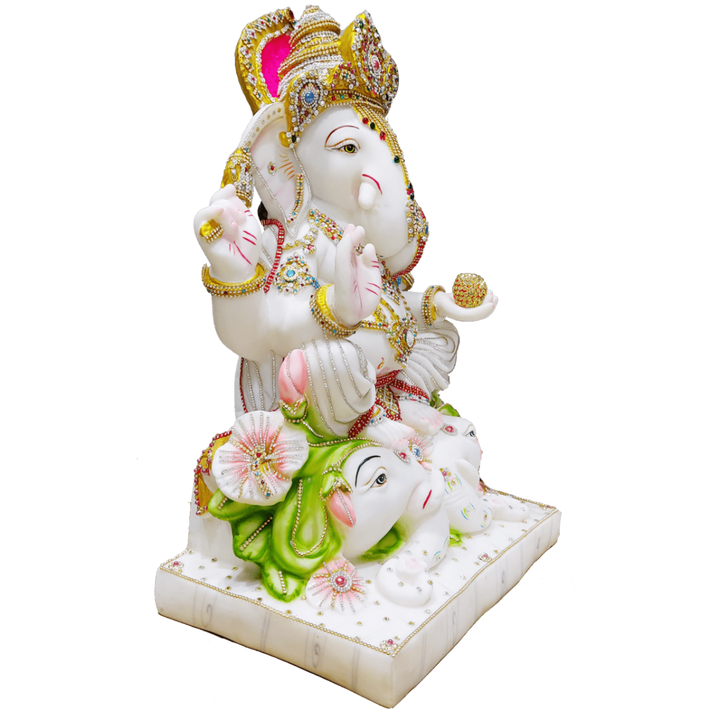 2 ft Ganesh Marble Statue Ganpati Stylish Murti