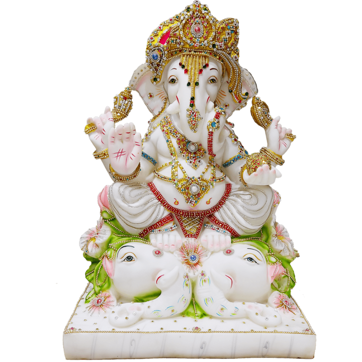 2 ft Ganesh Marble Statue Ganpati Stylish Murti