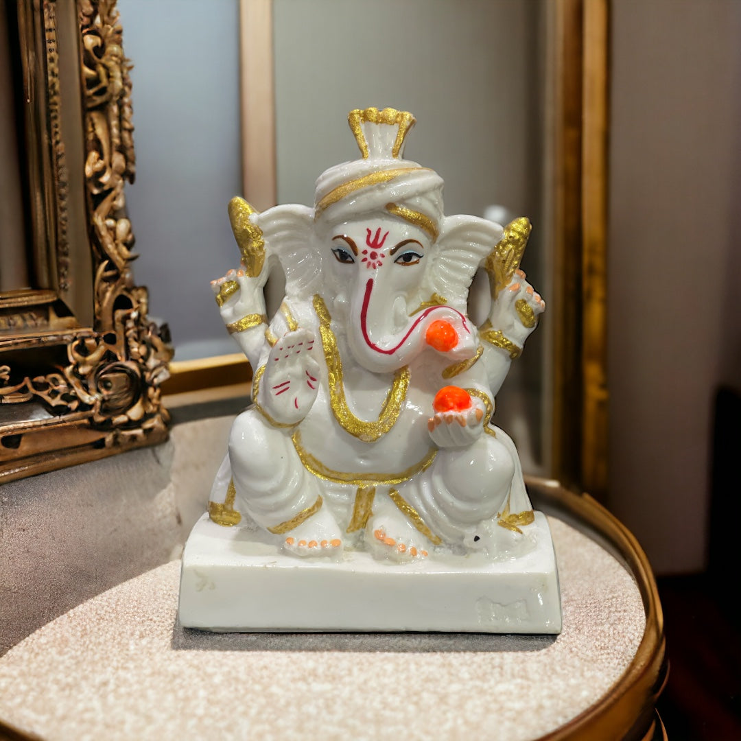 Lord Ganpati Marble Look Idol