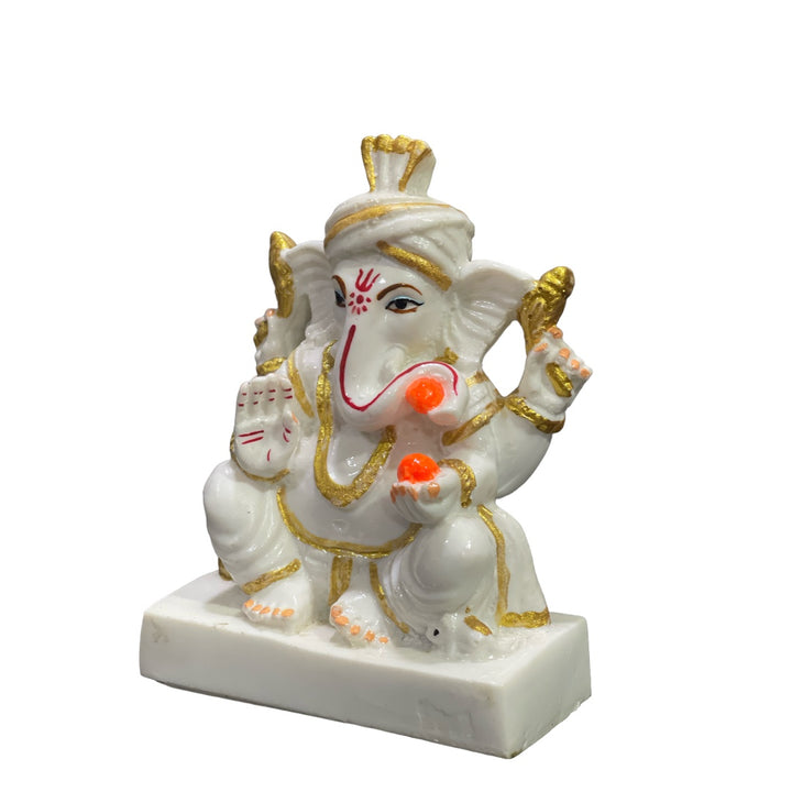 Hot selling Product Marble Lord Pagadi Ganesha Idol Gift for Grah Pravesh Serene Beauty Sacred Spaces at Affordable Prices