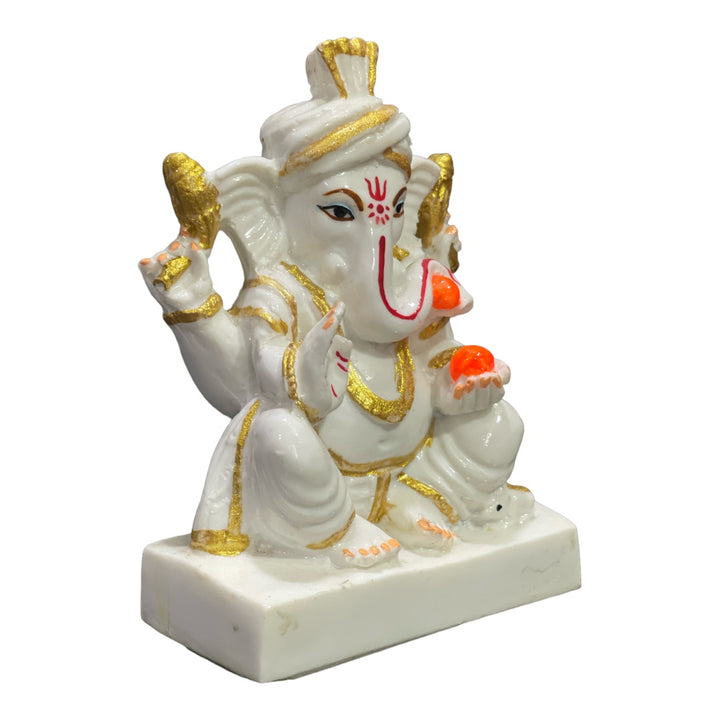 Hot selling Product Marble Lord Pagadi Ganesha Idol Gift for Grah Pravesh Serene Beauty Sacred Spaces at Affordable Prices