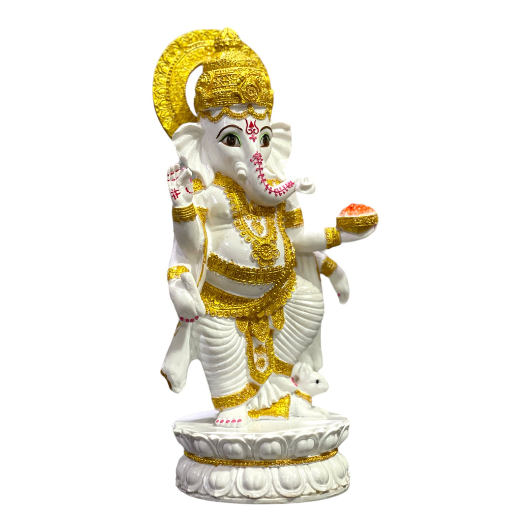 Lord Ganesh Standing on Mushak Idol