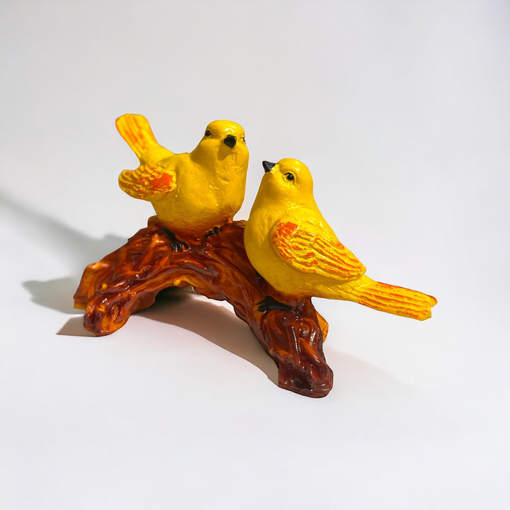 Love Birds Sitting On Branch Resin Showpiece H - 12 cm