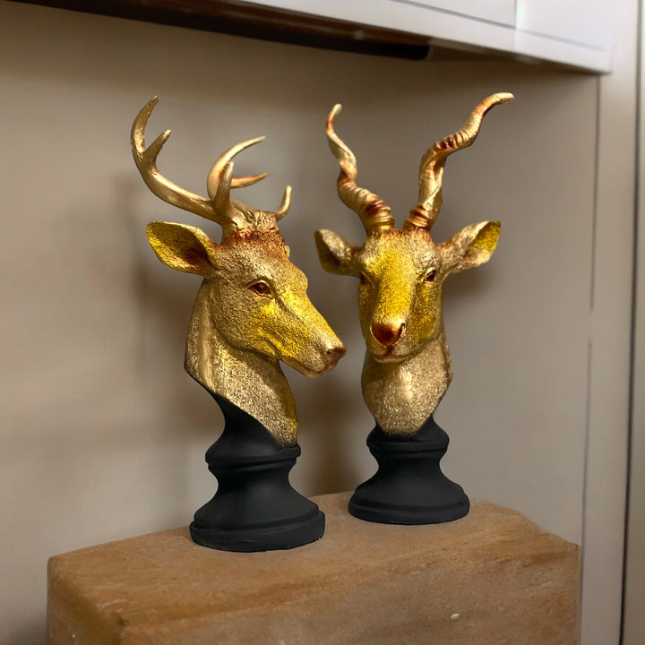 Deer Set Of Two Male Female Pair Of Deer Elegant Showpiece, H-31 cm