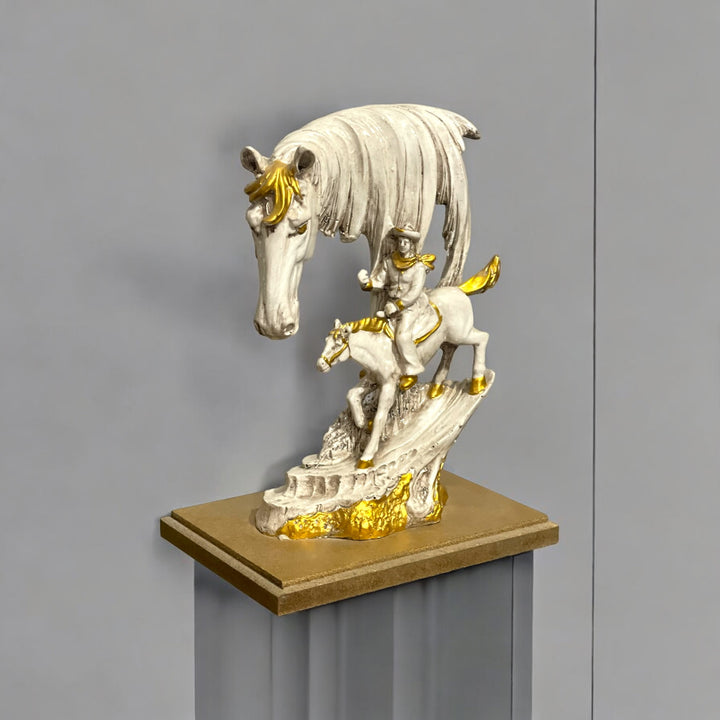 Abstract Idol with Horse and Man , H- 23.5 cm