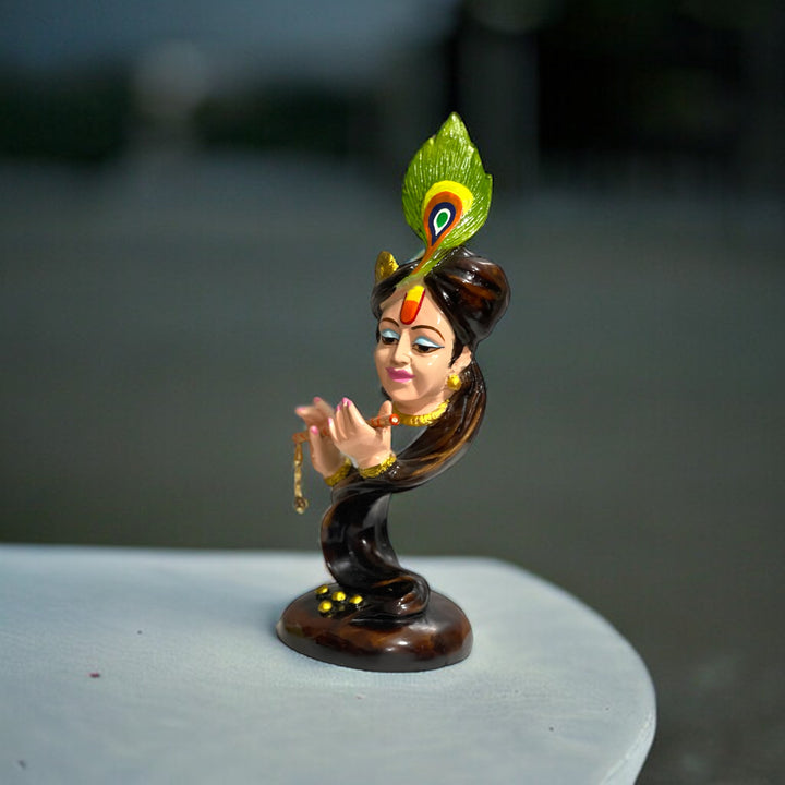 Curved Pankh Krishan Colourful Idol, H-33 cm