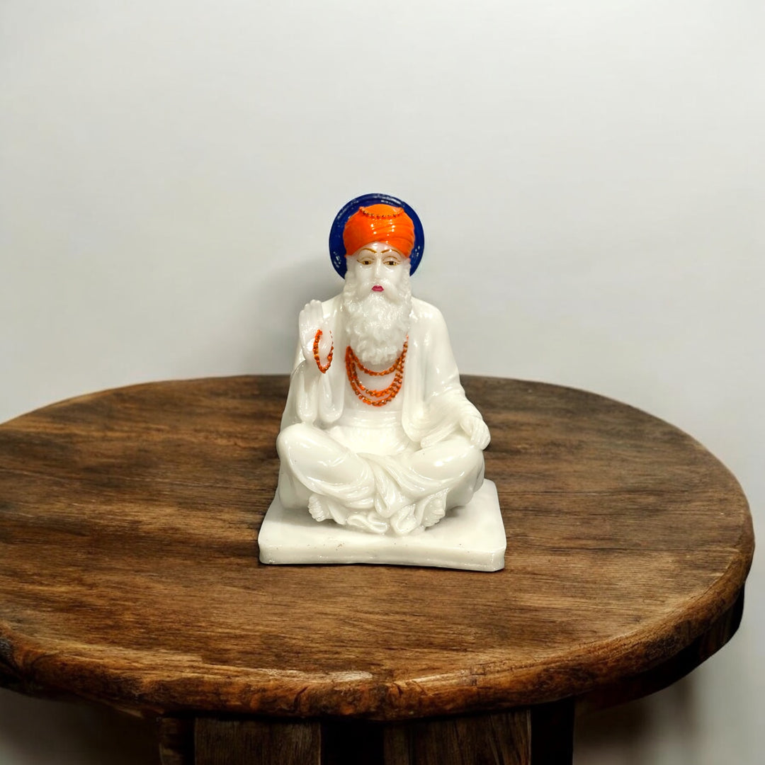 Guru Nanak Dev Marble Idol, Marble Guru Nanak Dev Statue H 19 cm