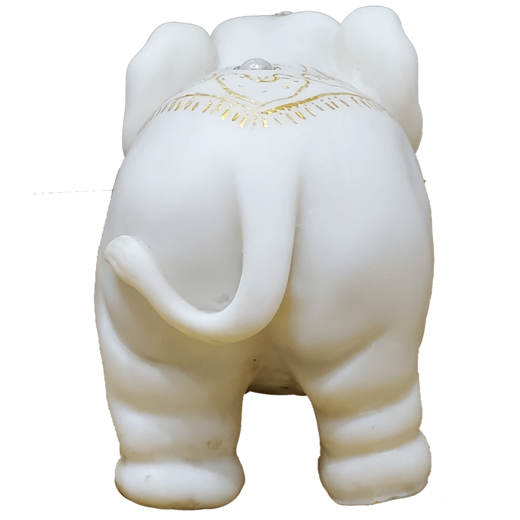 White Marble Look Elephant Showpiece