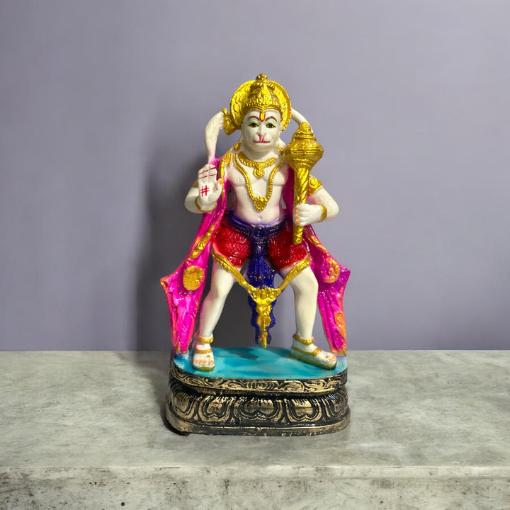 Standing Hanuman Marble Idol , H- 28.5 cm