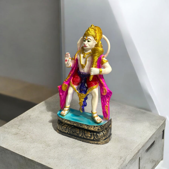 Standing Hanuman Marble Idol , H- 28.5 cm